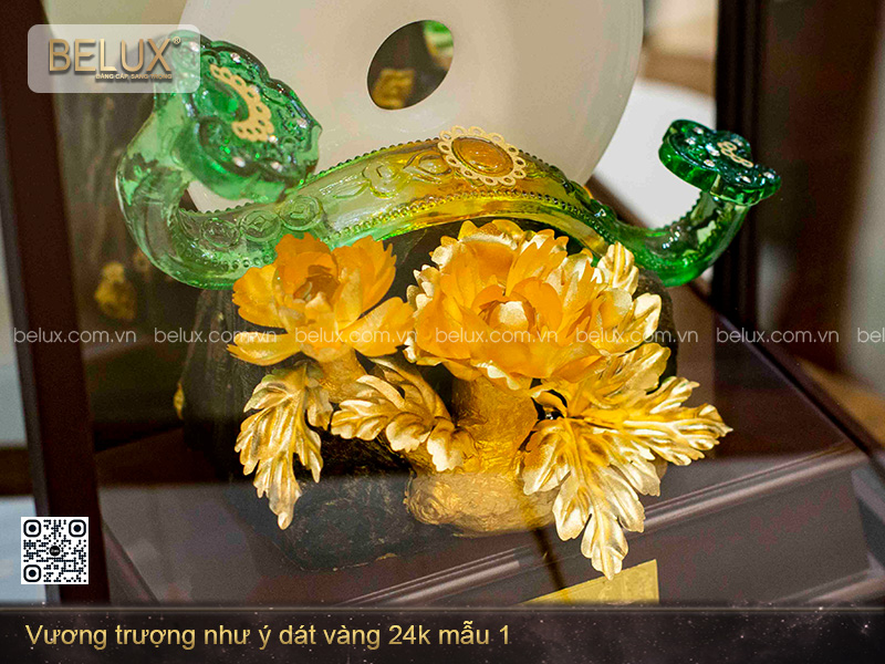 Vương Trượng Như Ý Ngọc Bích Dát Vàng 24k