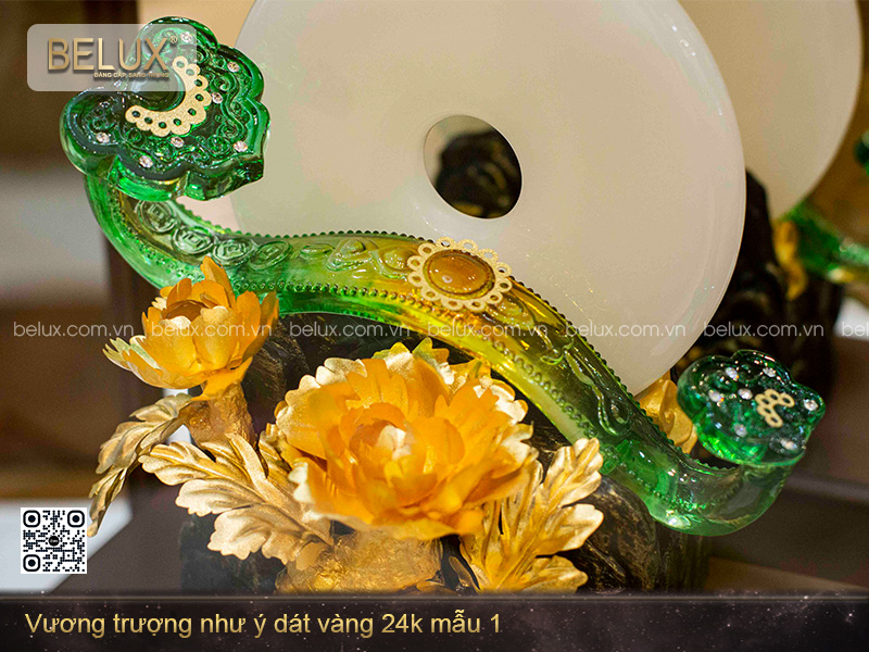 Vương Trượng Như Ý Ngọc Bích Dát Vàng 24k