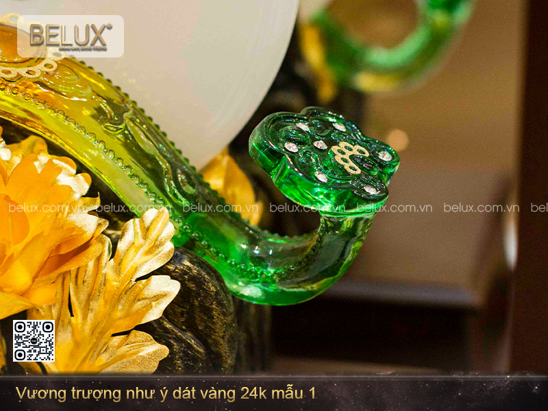 Vương Trượng Như Ý Ngọc Bích Dát Vàng 24k