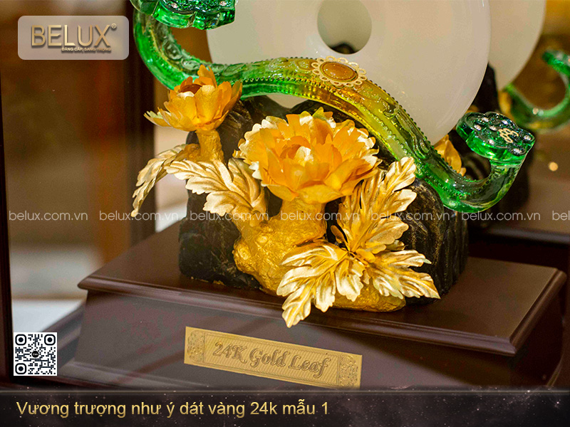 Vương Trượng Như Ý Ngọc Bích Dát Vàng 24k