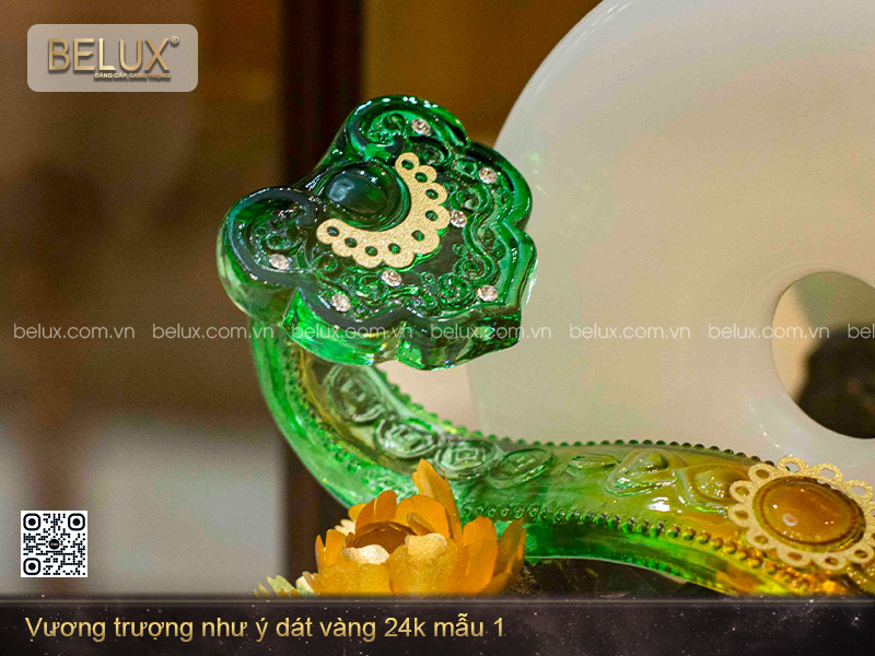 Vương Trượng Như Ý Ngọc Bích Dát Vàng 24k