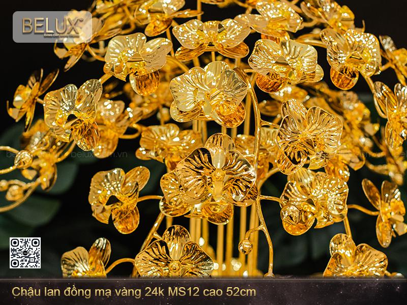 Chậu Lan bằng đồng mạ vàng 24k mẫu 12