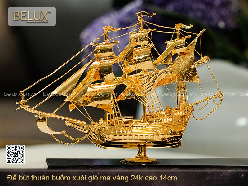 Đế bút Thuận buồm xuôi gió mạ vàng 24k mẫu 2