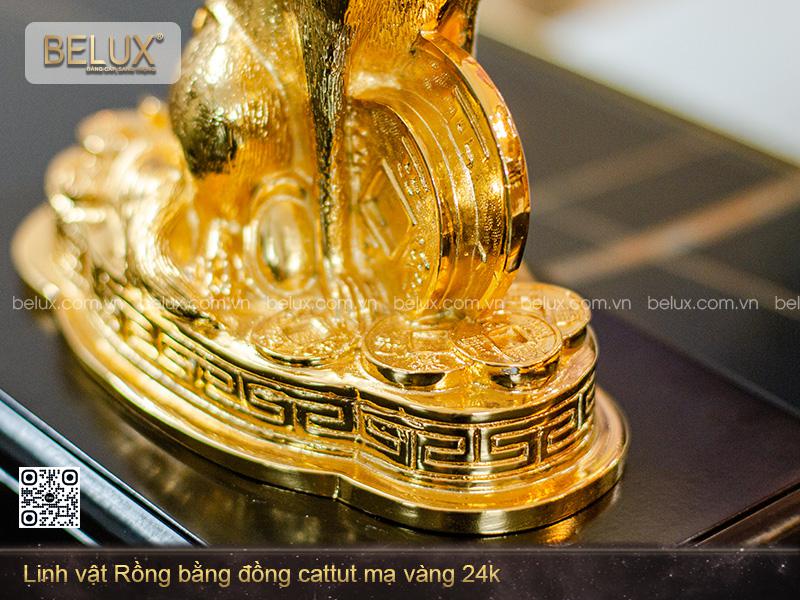 Tượng chó mạ vàng 24k cao 19cm