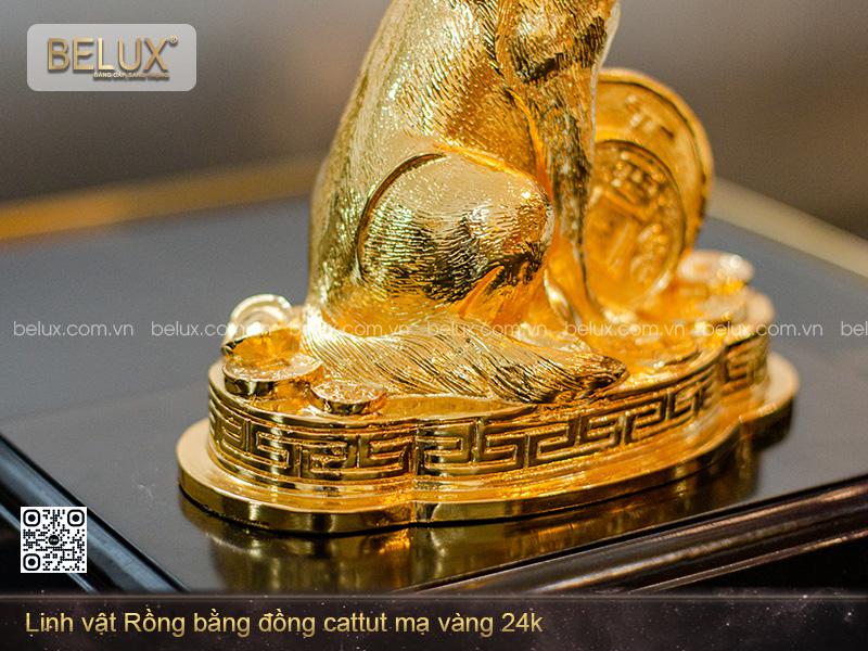 Tượng chó mạ vàng 24k cao 19cm