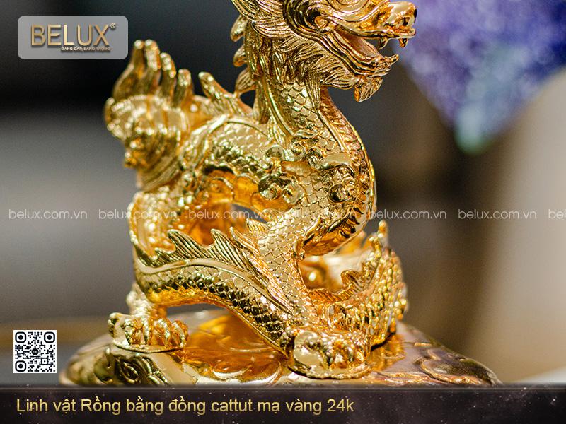 Tượng rồng mạ vàng 24k cao 21cm