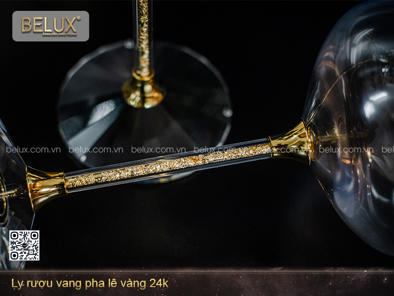 Ly rượu vang pha lê vàng 24k