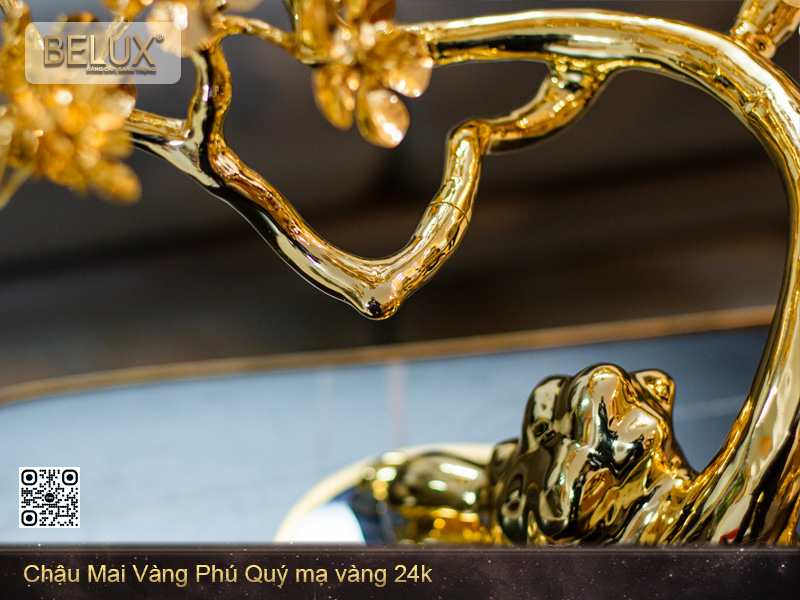 Chậu Mai vàng phú quý mạ vàng 24K