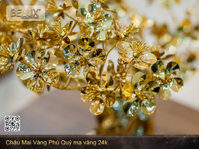 Chậu Mai vàng phú quý mạ vàng 24K