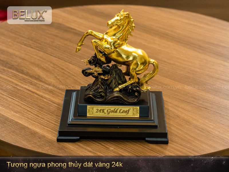 Tượng Ngựa phong thủy dát vàng 24k