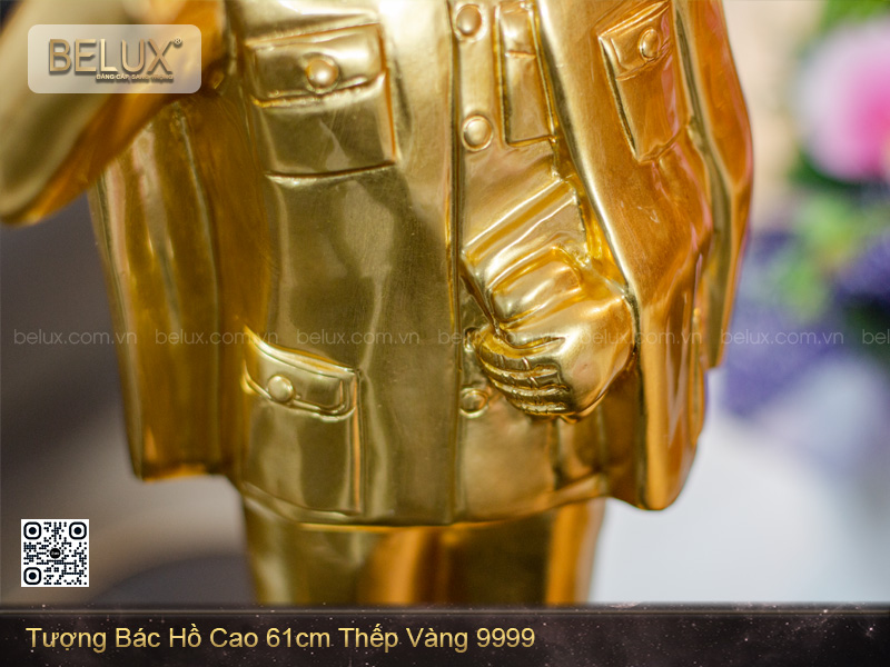 Tượng Bác Hồ cao 61cm thếp vàng 9999