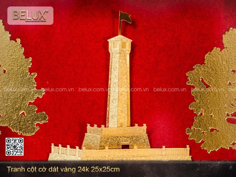 Tranh cột cờ dát vàng 24k