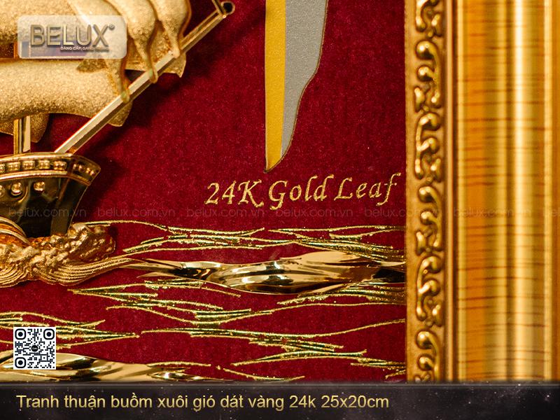 Tranh thuận buồm xuôi gió dát vàng 24k 25x20cm