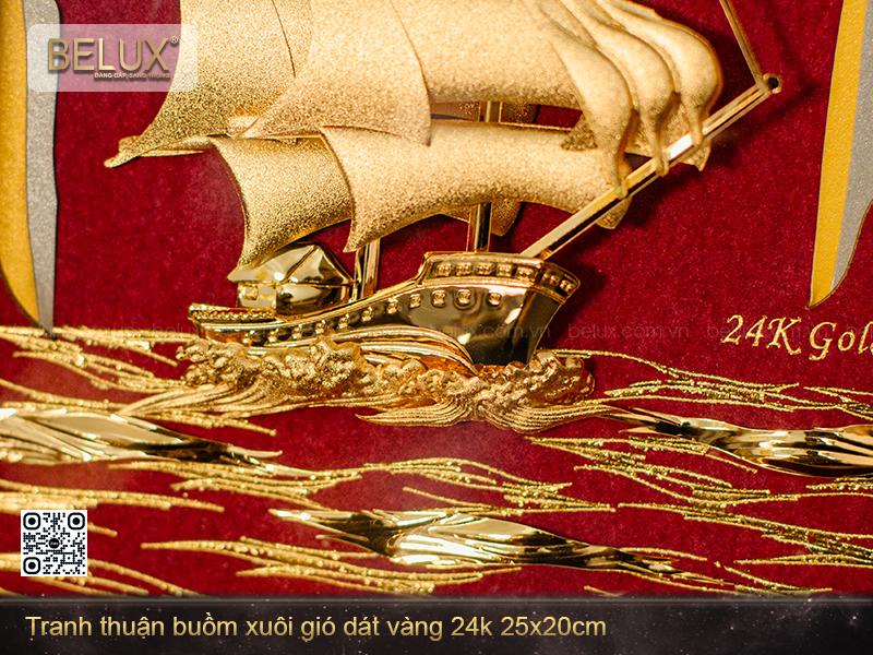 Tranh thuận buồm xuôi gió dát vàng 24k 25x20cm