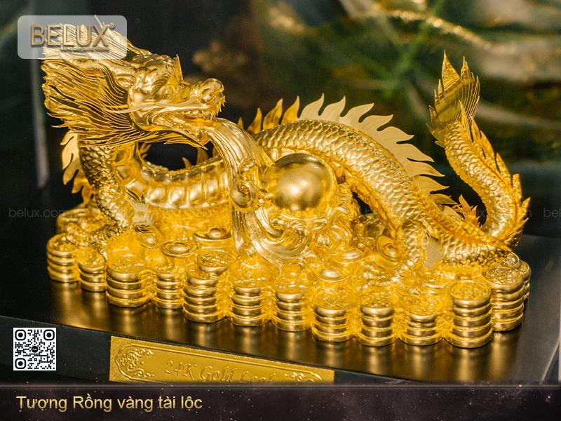 Tượng Rồng vàng tài lộc dát vàng 24k