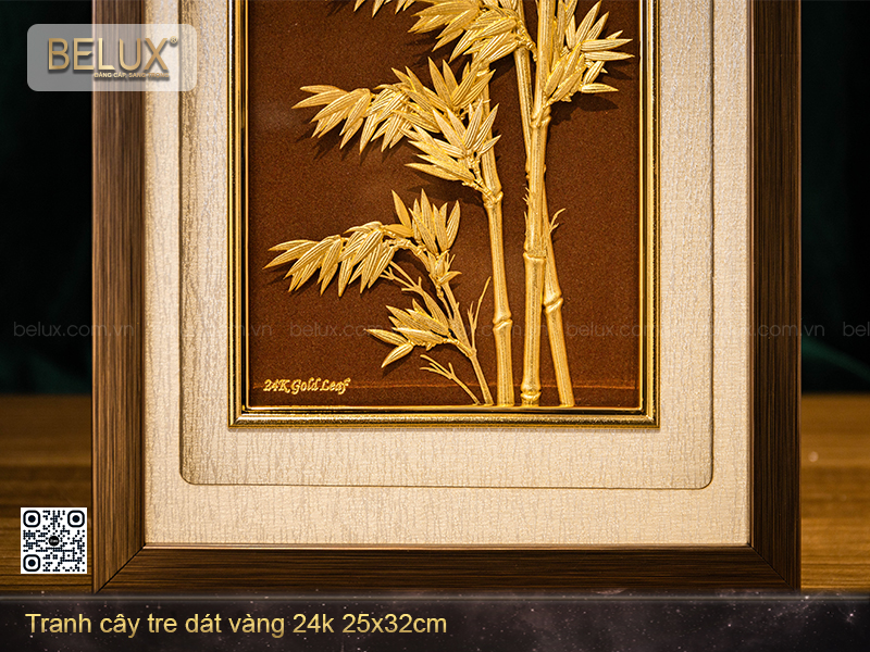 Tranh cây tre dát vàng 24k 25x32cm
